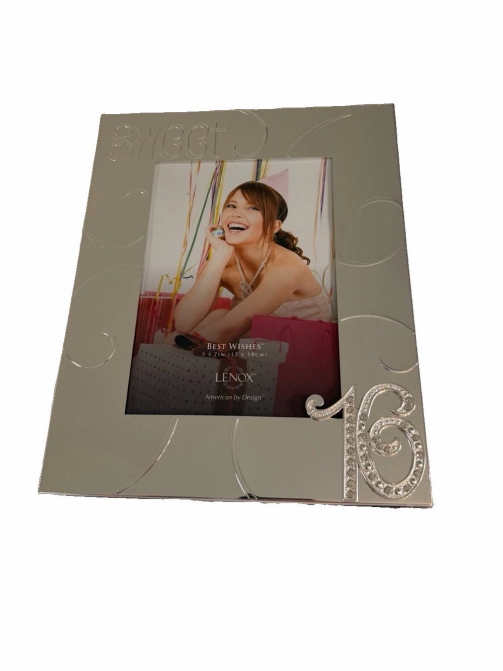 Lenox Silver-tone '16' Embellished Picture Frame